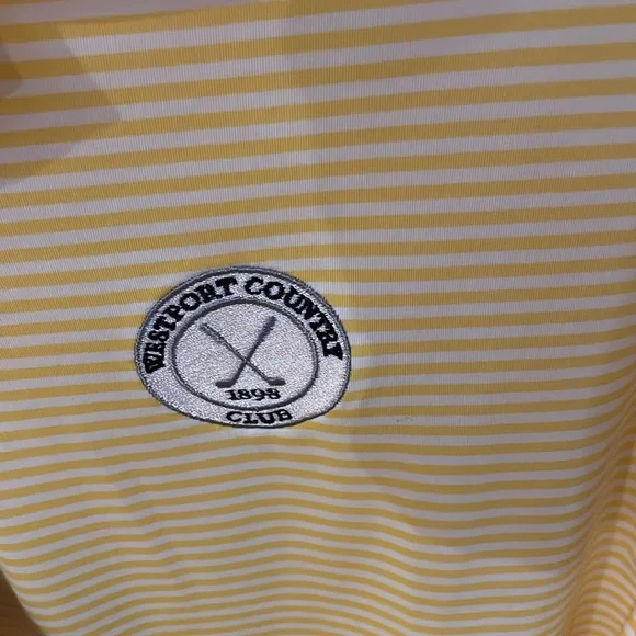 Men’s FootJoy Yellow & White Striped Golf Shirt, Size Medium, NWT - Picture 5 of 8